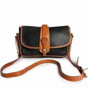 90s Dooney & Bourke All Weather Leather Large Equestrian Shoulder Bag St…